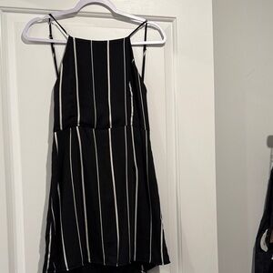 Wild Honey Black and White Vertical Stripe Mini Dress